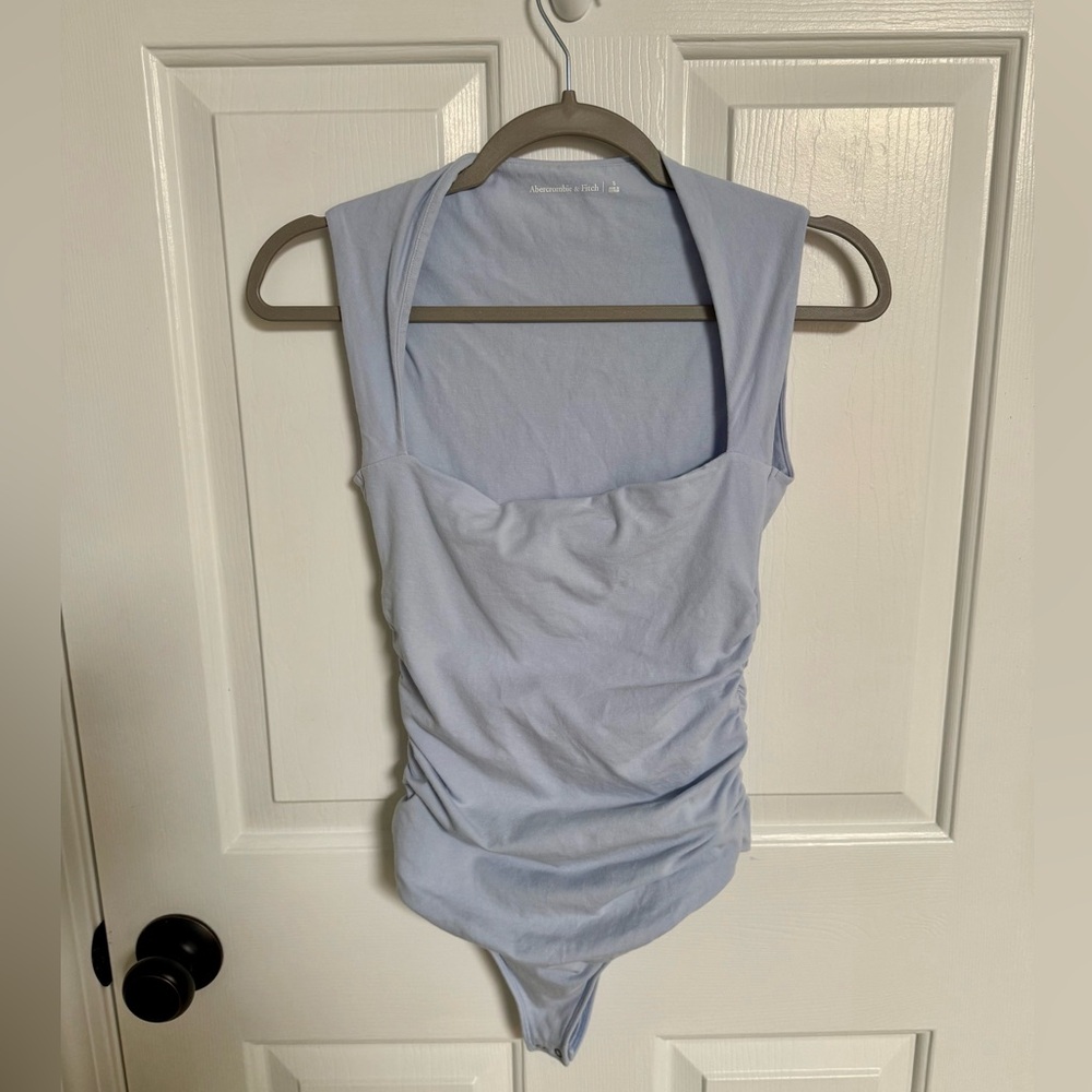 Abercrombie Light Periwinkle Ruched Bodysuit